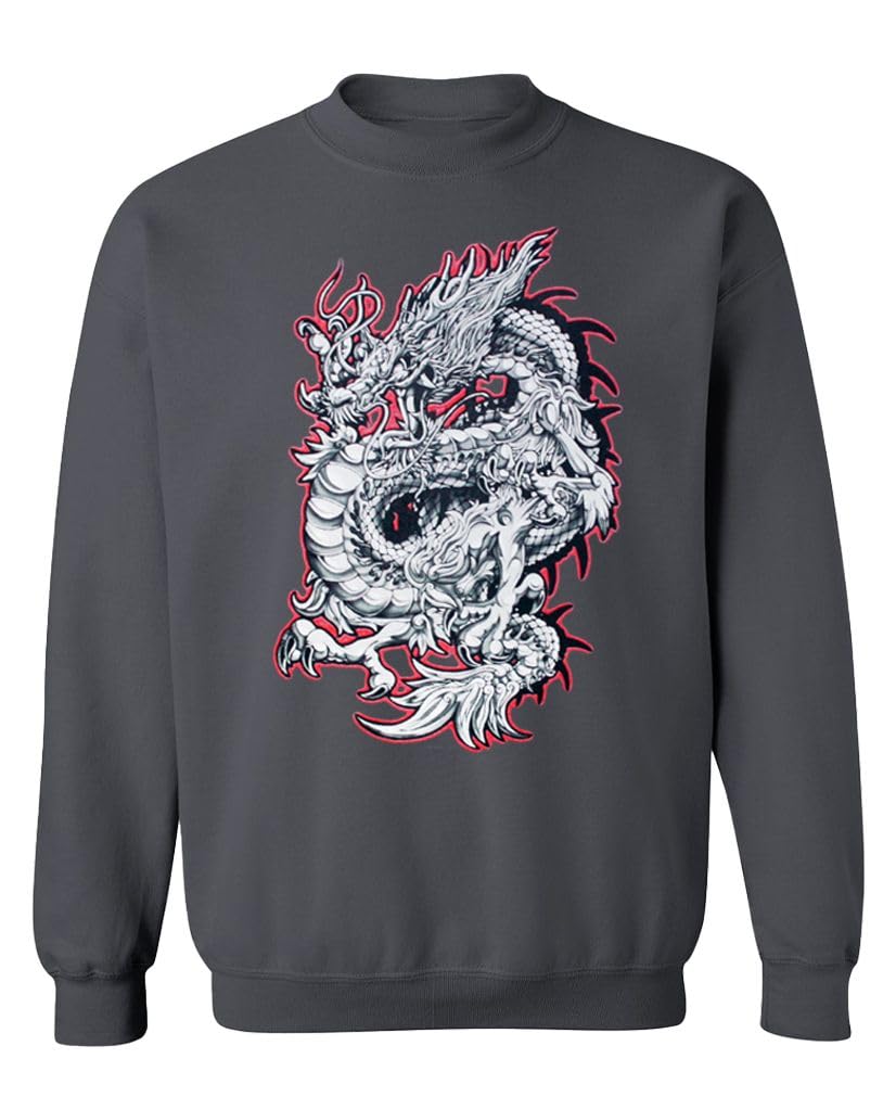Crimson Dragon — Charcoal Sweatshirt — front