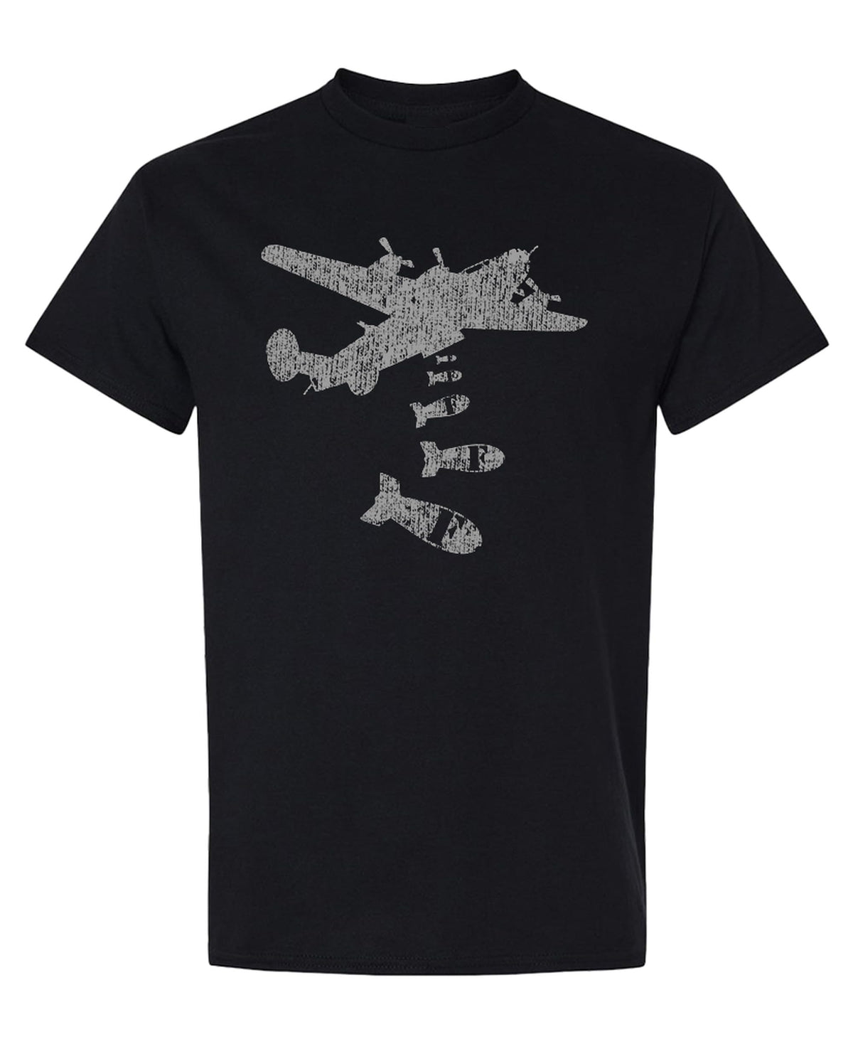 Dropping F Bombs Airplane — Black T-Shirt — front