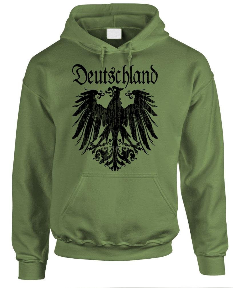 Deutschland Double-Headed Eagle — Military Green Hoodie — front