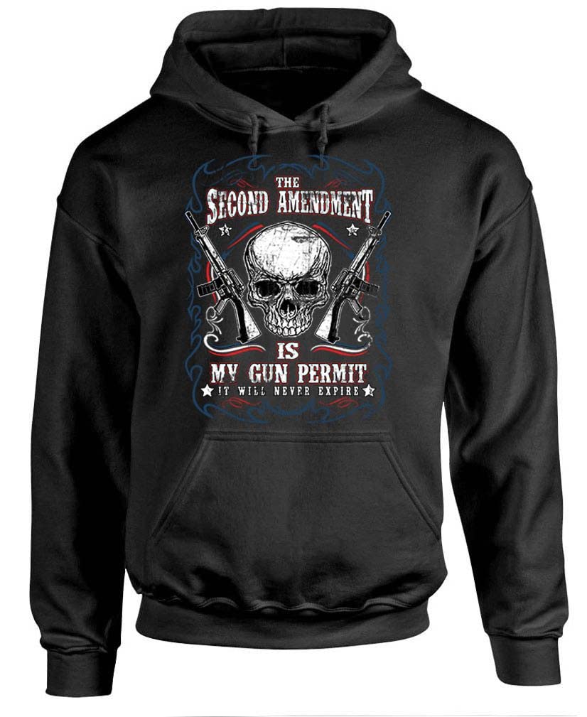 The Second Amendment My Gun Permit — Black Hoodie — front