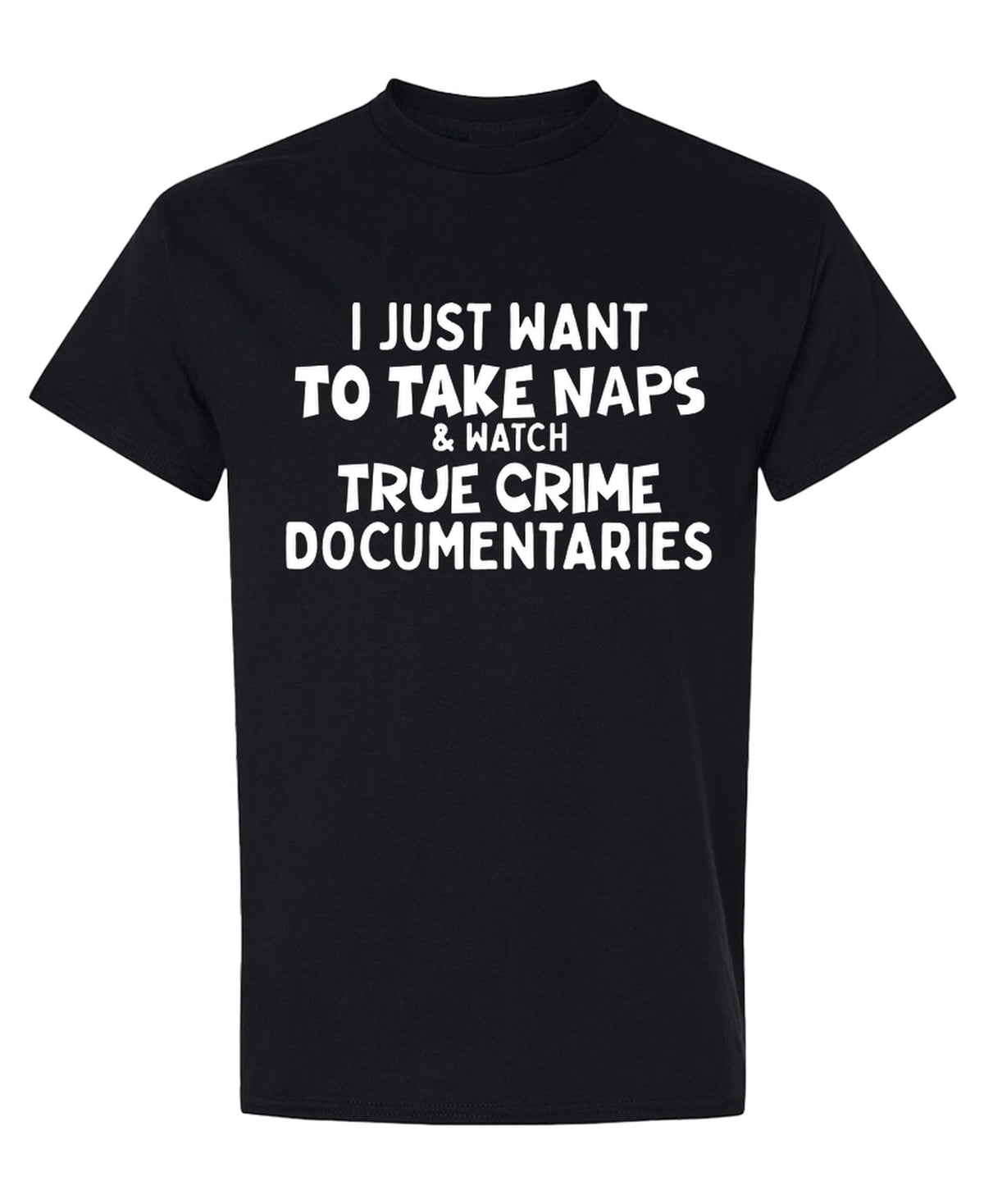 True Crime — Black T-Shirt — front