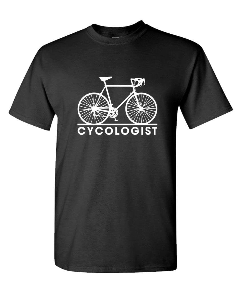 Cycologist Bicycle — Black T-Shirt — front