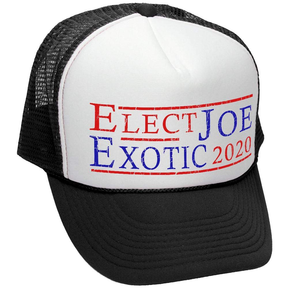 Elect Joe Exotic 2020 — Black Trucker Hat — front