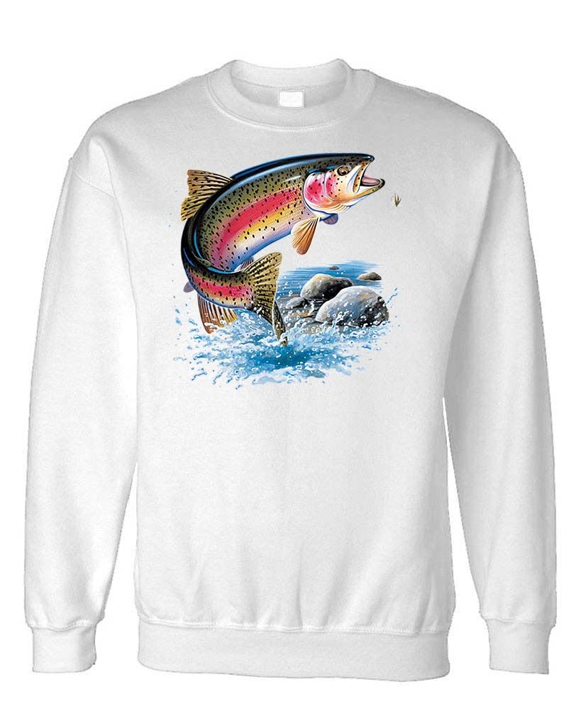 Rainbow Trout — White Sweatshirt — front