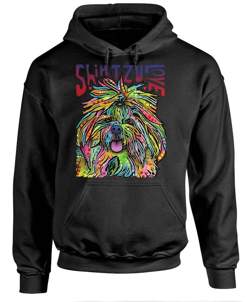 Shih Tzu Luv — Black Hoodie — front