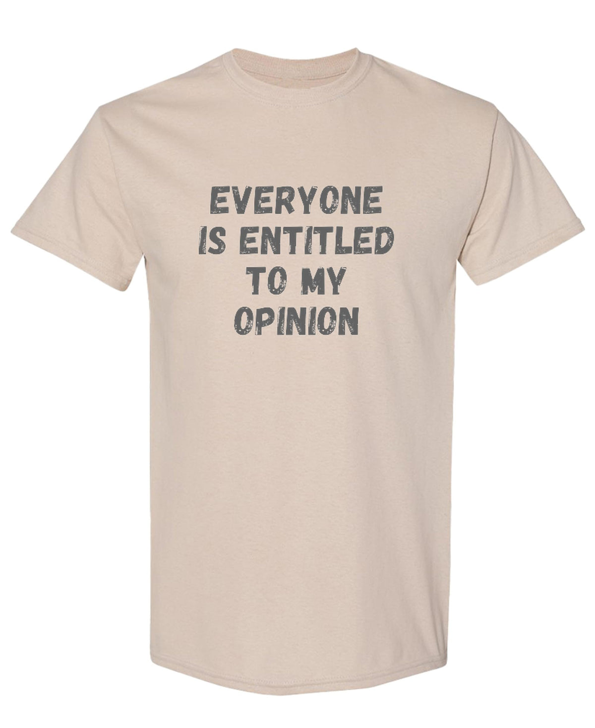 Everyone Is Entitled To My Opinion Sarcastic Funny — Sand T-Shirt — front