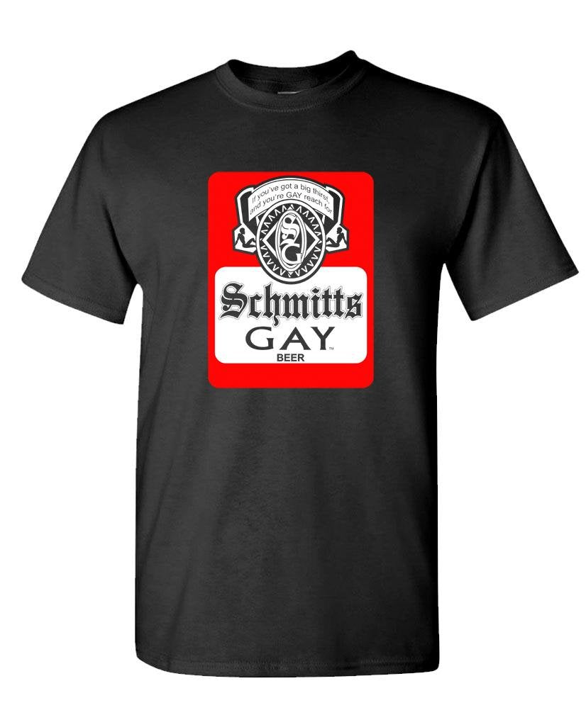 Schmitts Gay Beer — Black T-Shirt — front