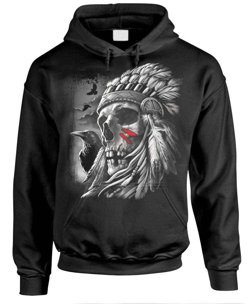 Chief Skull — Black Hoodie — front