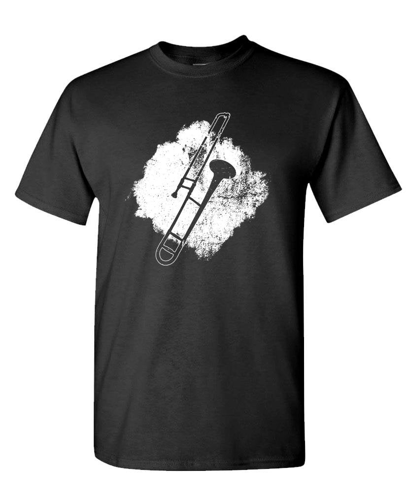 Trombone Illustration — Black T-Shirt — front