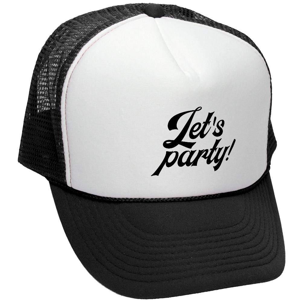 Let's Party — Black Trucker Hat — front