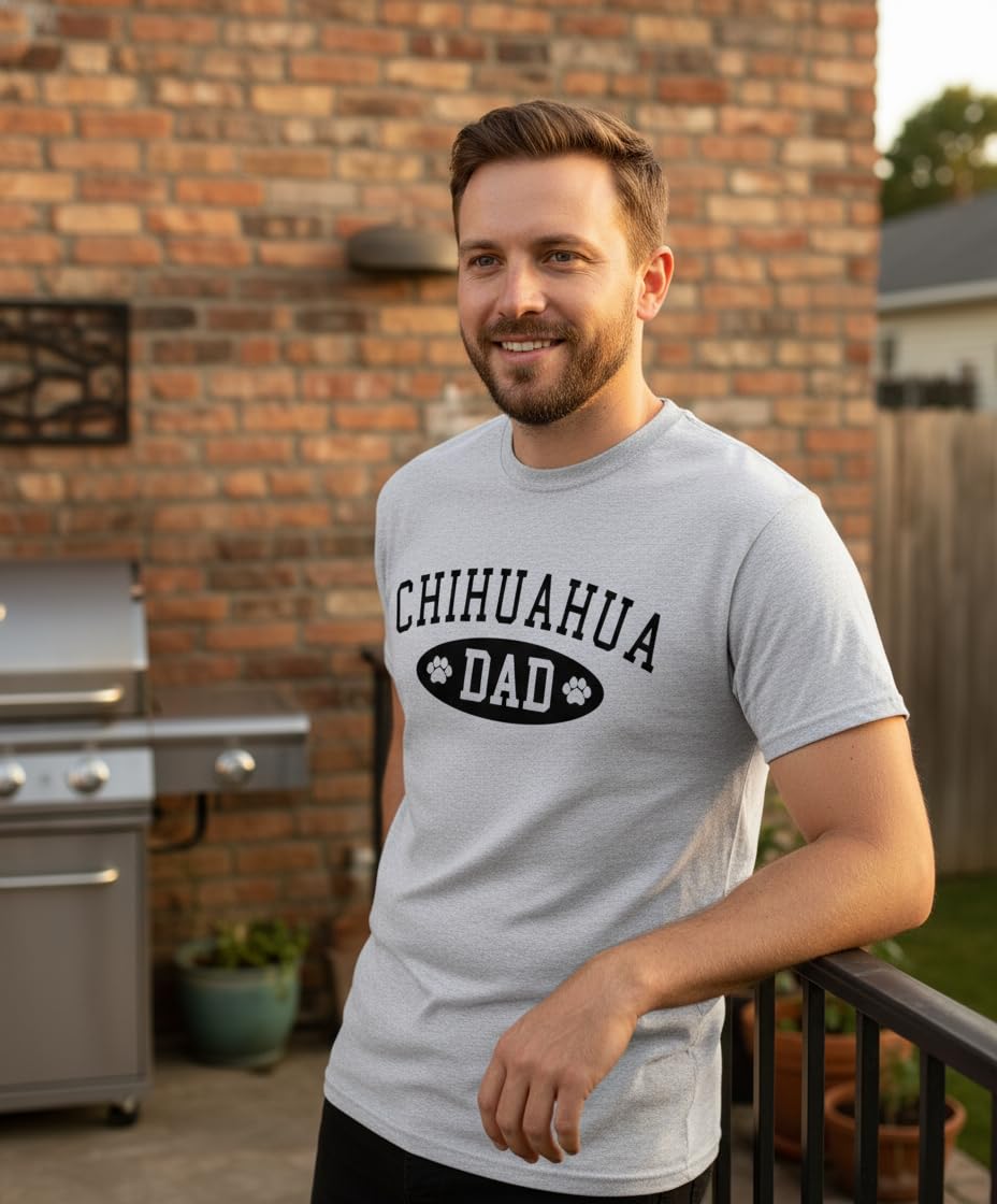 Chihuahua Dad — Sport Grey T-Shirt — lifestyle 2