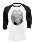 Golden Portrait — Black Sleeves Baseball Raglan Shirt — front
