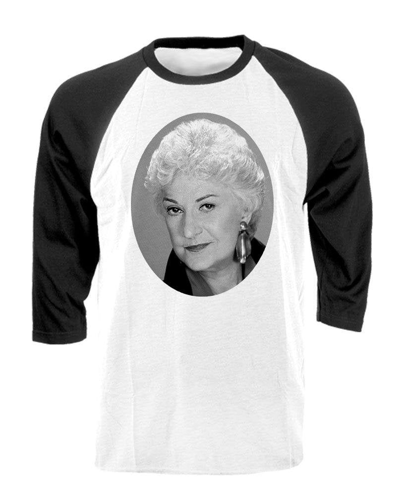 Golden Portrait — Black Sleeves Baseball Raglan Shirt — front