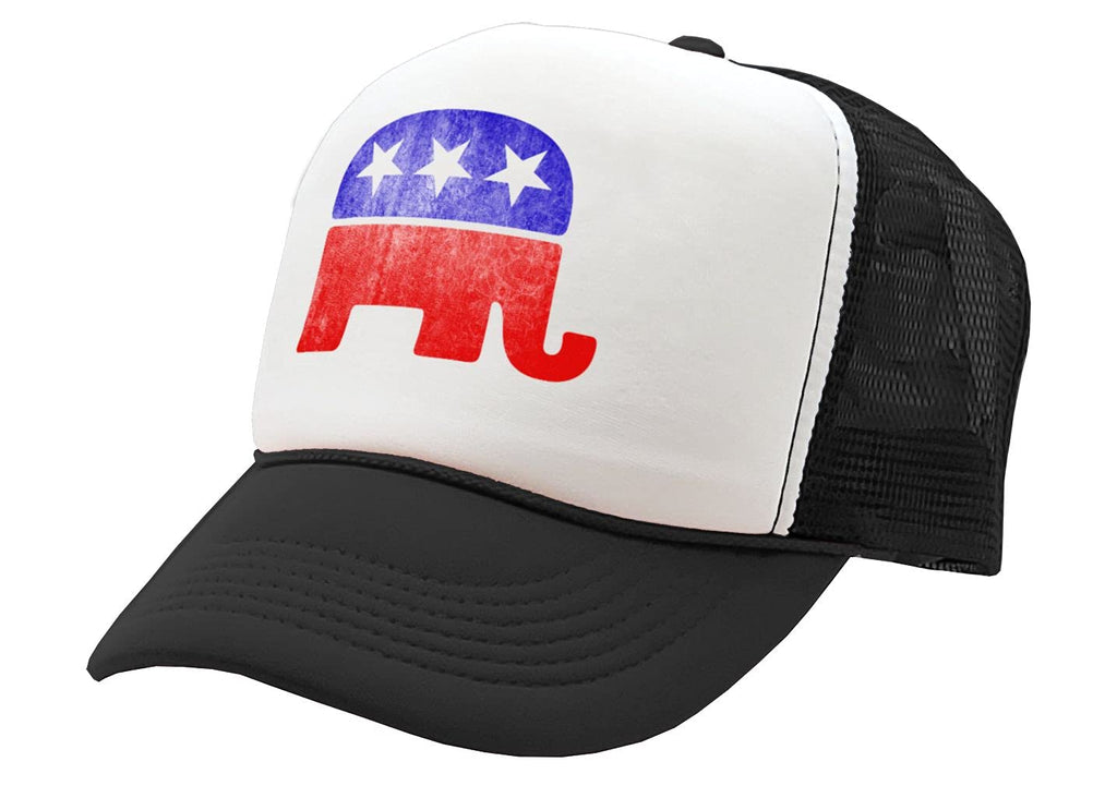 Republican Elephant — Black Trucker Hat — front