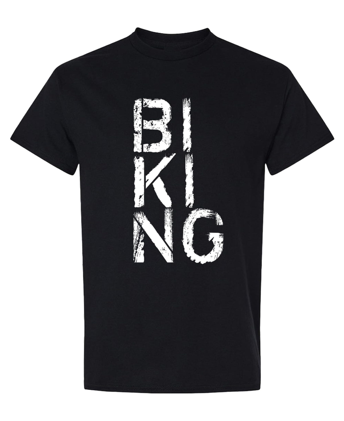 Biking Typography — Black T-Shirt — front