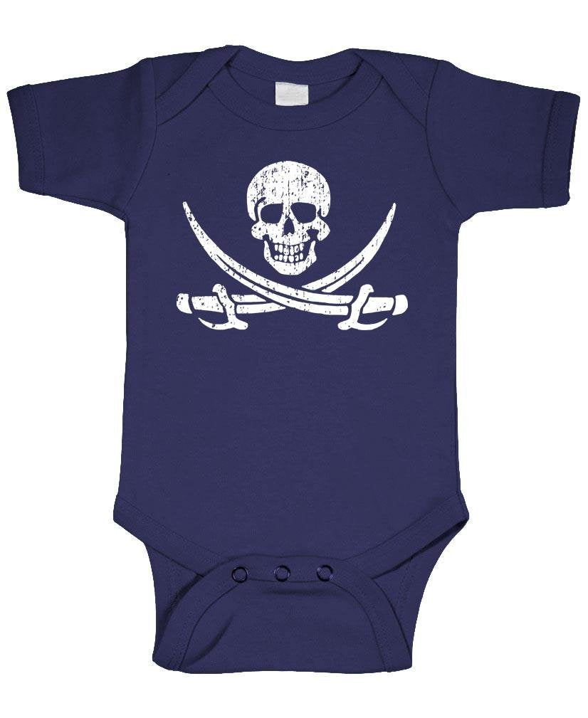 Jolly Roger Pirate — Navy Infant Bodysuit — front
