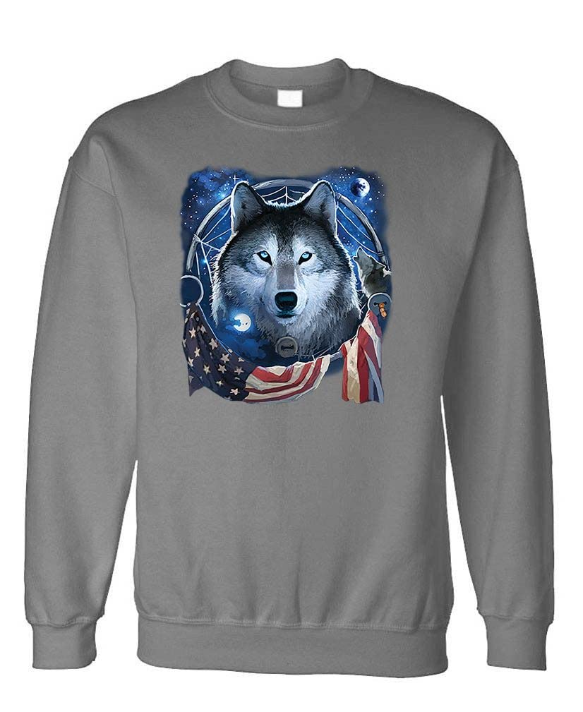 Wolf Dream Flag — Charcoal Sweatshirt — front