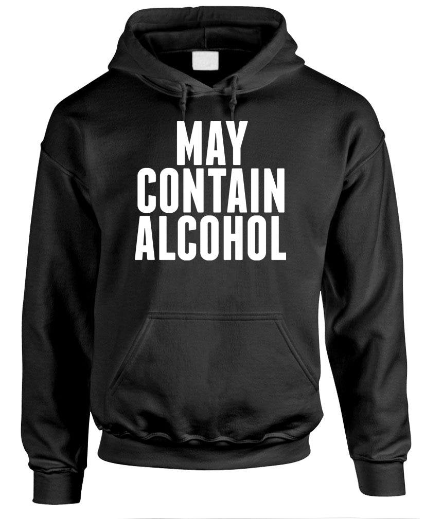 May Contain Alcohol — Black Hoodie — front