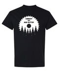 Sawdust Man Glitter Funny Carpenter — Black T-Shirt — front