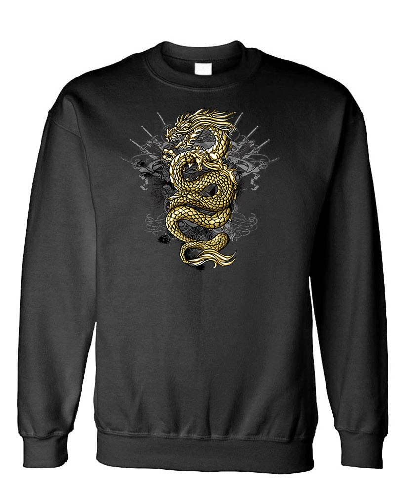 Gold Dragon — Black Sweatshirt — front