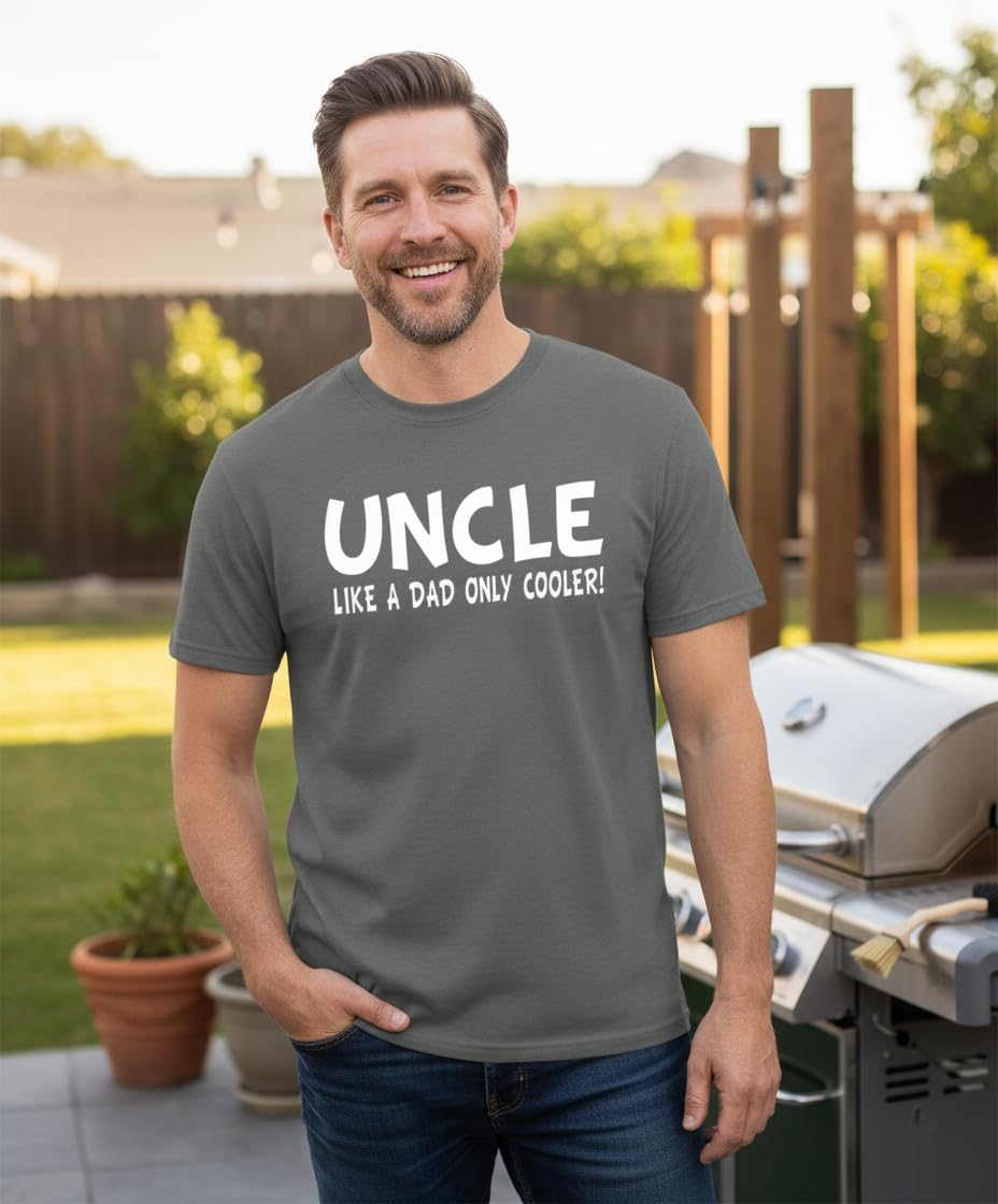 Uncle — Like a Dad Only Cooler — Charcoal T-Shirt — lifestyle 1