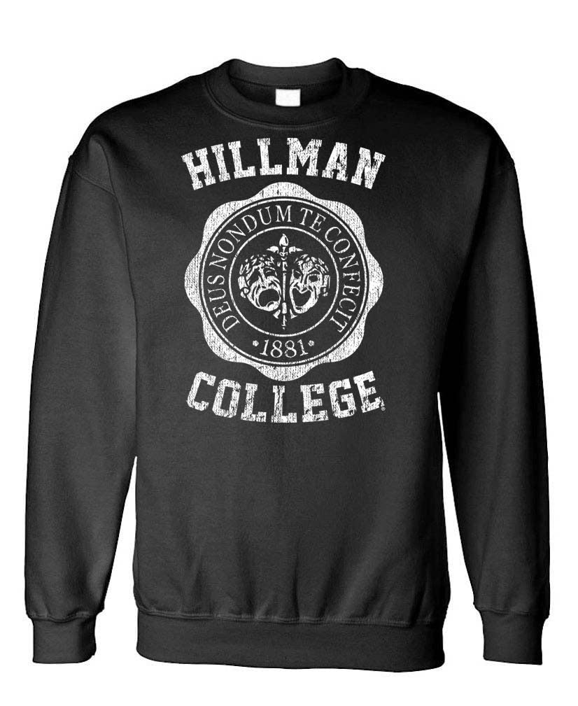 Hillman College Crest — Black Sweatshirt — front