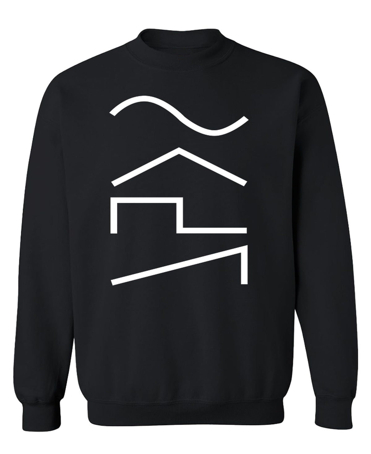 Synth Waveforms — Black Sweatshirt — front