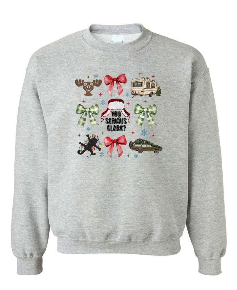 Griswold Christmas You Serious Clark? Funny — Ash Grey Sweatshirt — front