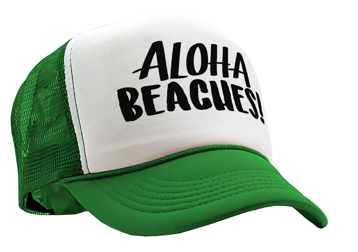 Aloha Beaches — Green Trucker Hat — front