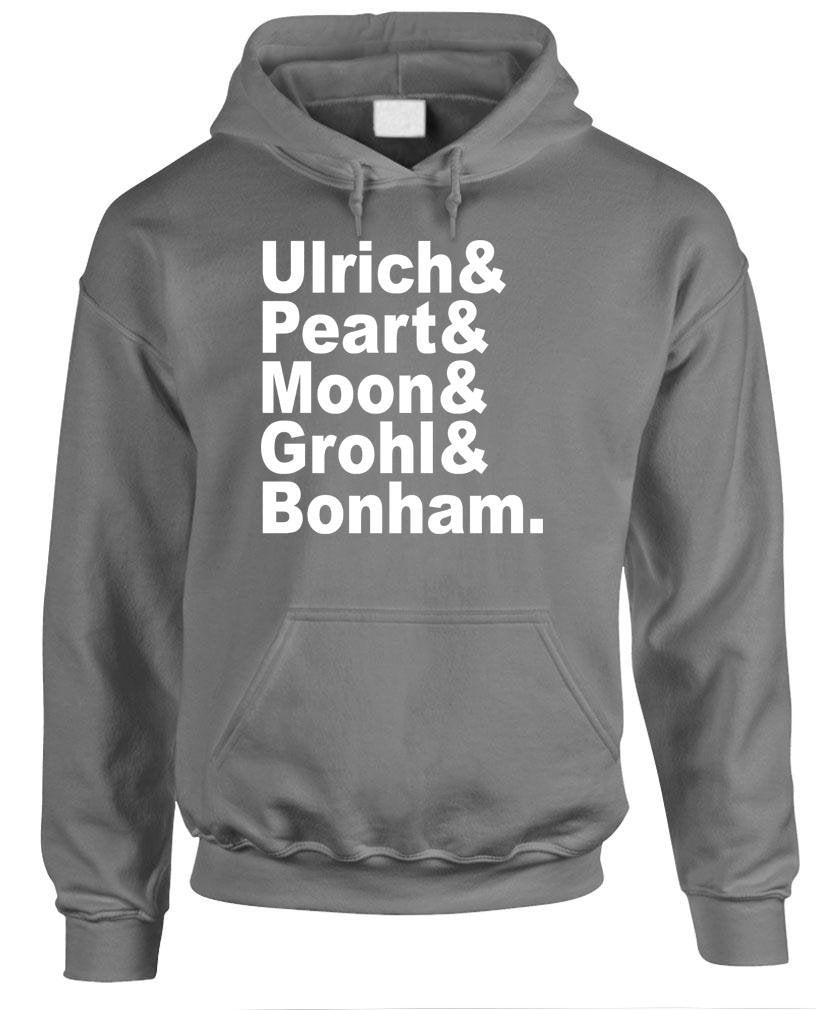Ulrich Peart Moon Grohl Bonham Names — Charcoal Hoodie — front