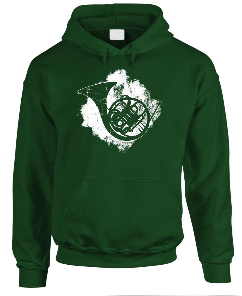 French Horn — Forest Green Hoodie — front