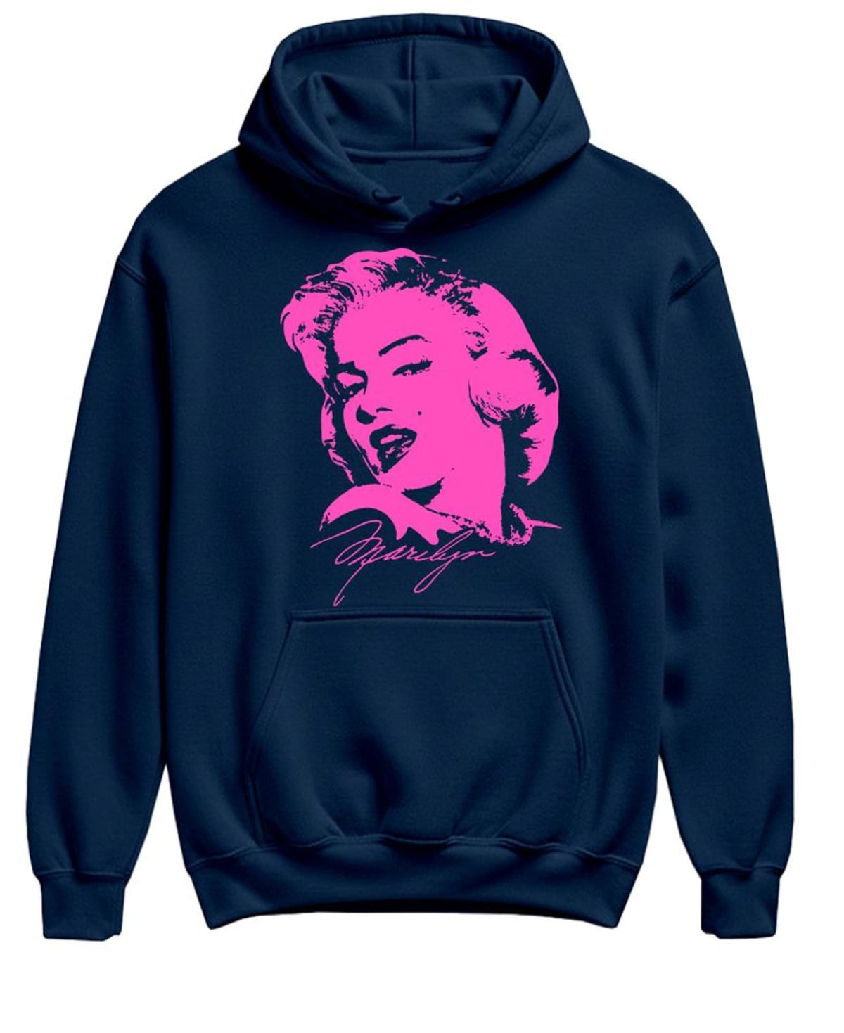 Pink Hollywood Portrait — Navy Hoodie — front