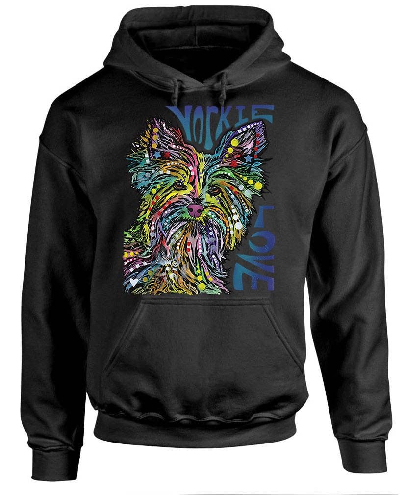 Yorkie Luv — Black Hoodie — front