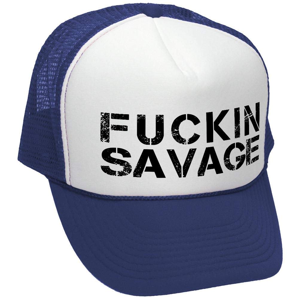 Fuckin Savage — Navy Trucker Hat — front