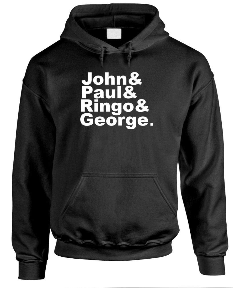 John Paul Ringo George Names — Black Hoodie — front