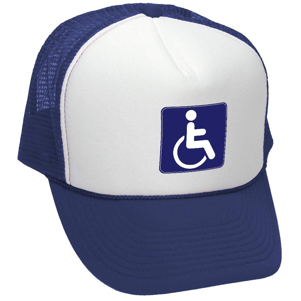 Wheelchair Symbol — Navy Trucker Hat — front