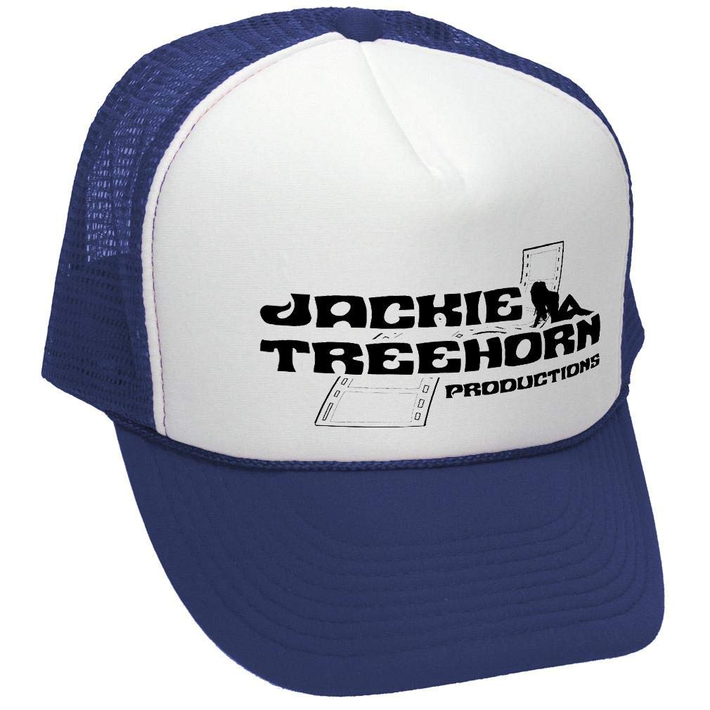 Jackie Treehorn Productions — Navy Trucker Hat — front