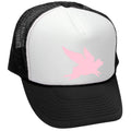Flying Pig — Black Trucker Hat — front