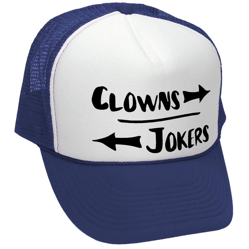 Clowns to the Left Jokers to the Right — Navy Trucker Hat — front