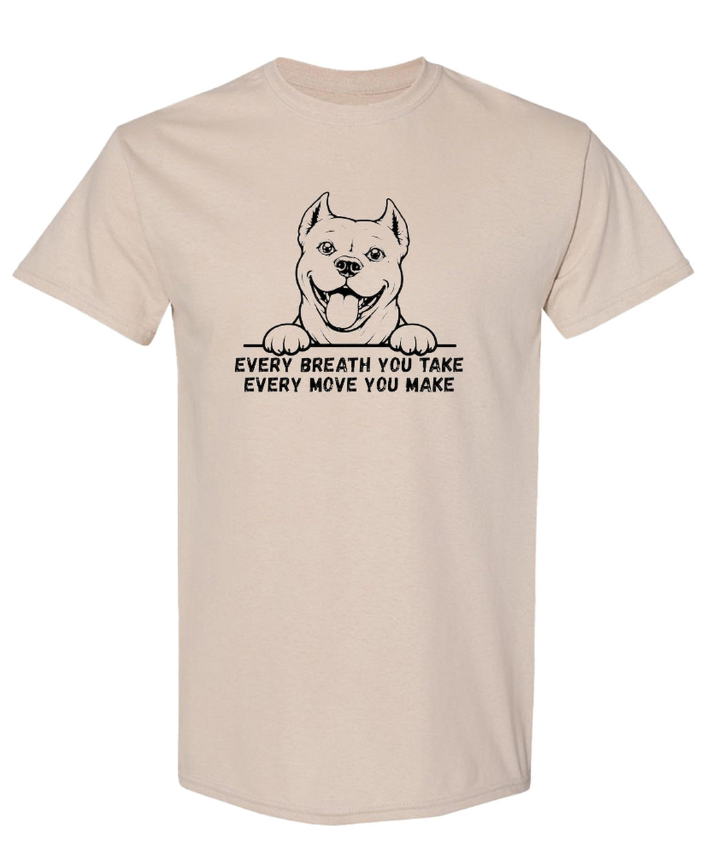 Funny Pitbull Dog — Sand T-Shirt — front