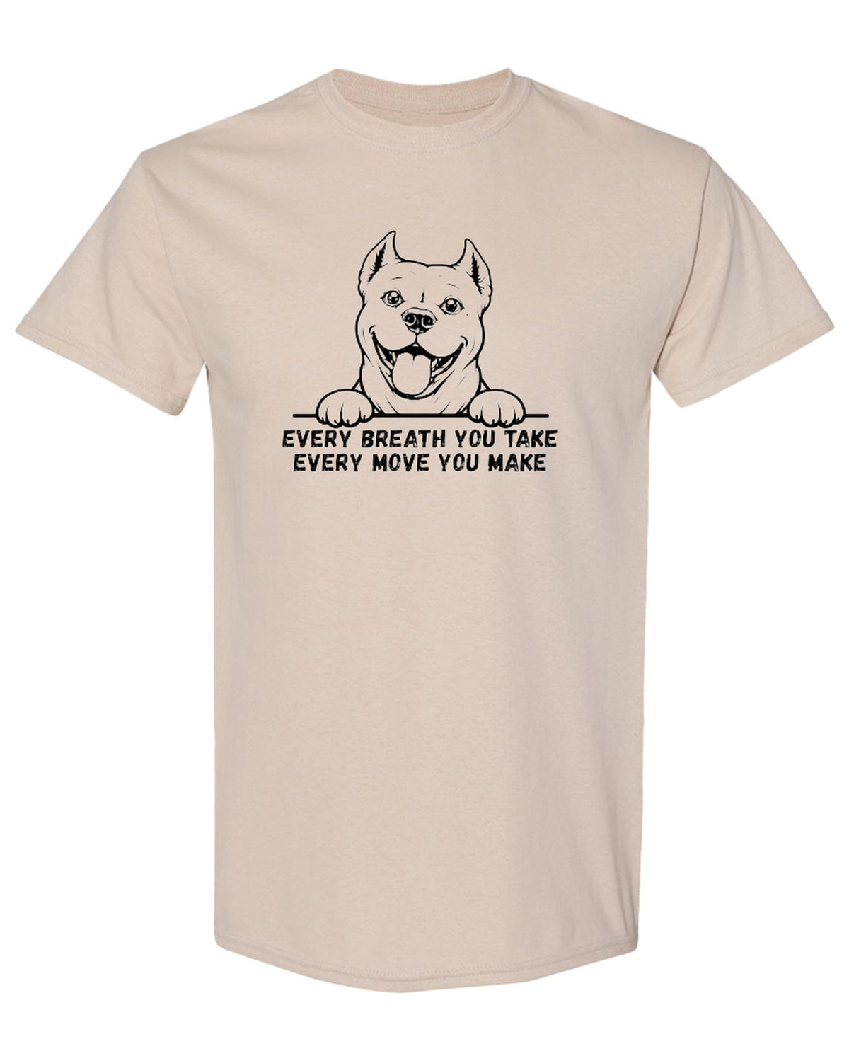 Funny Pitbull Dog — Sand T-Shirt — front