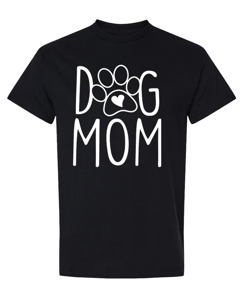 Dog Mom — Black T-Shirt — front