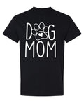 Dog Mom — Black T-Shirt — front