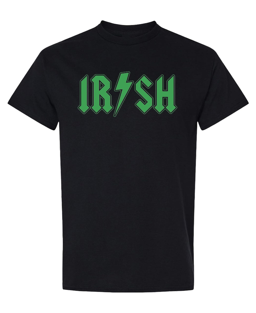 Irish Rock Lettering — Black T-Shirt — front