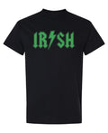 Irish Rock Lettering — Black T-Shirt — front