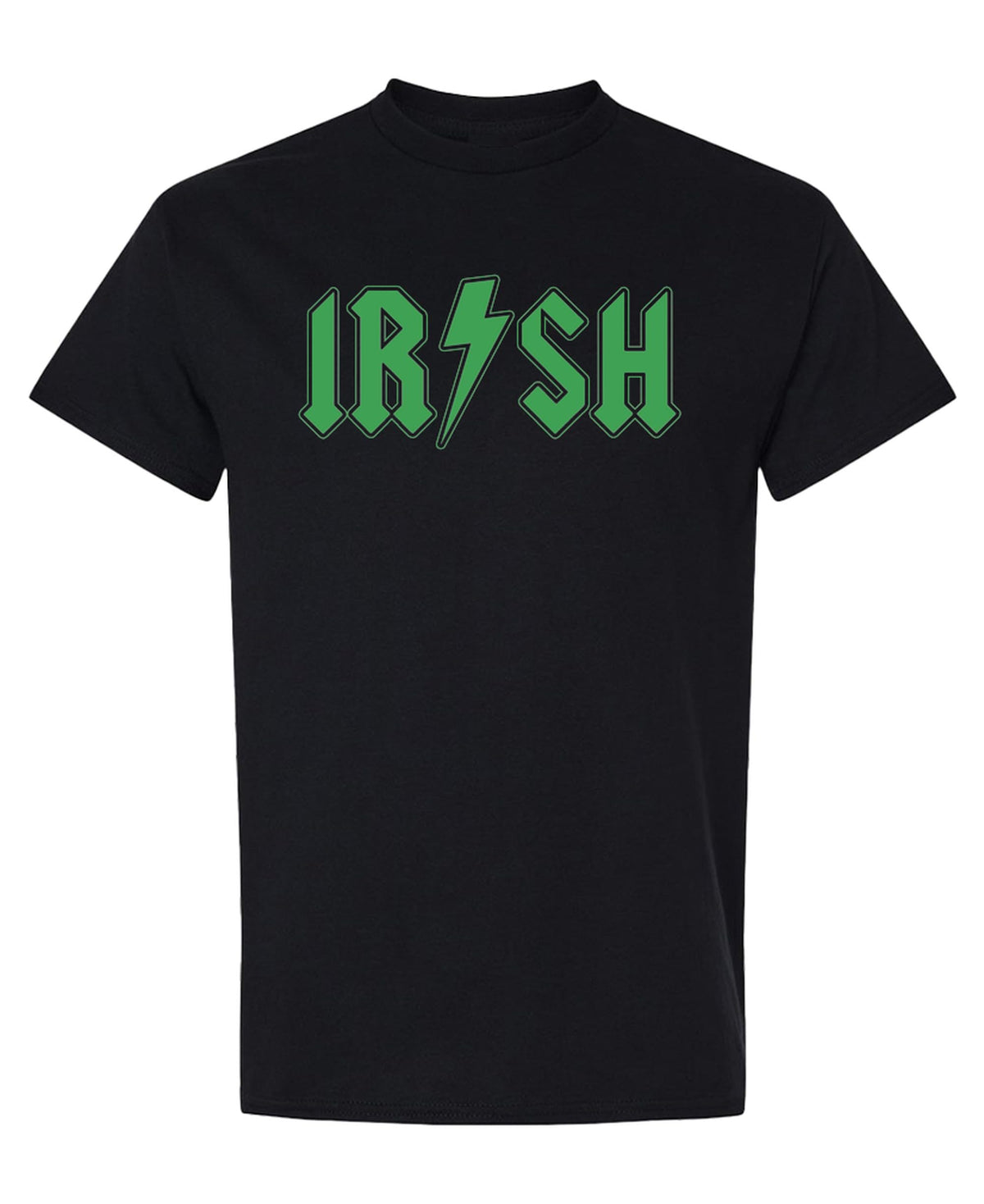 Irish Rock Lettering — Black T-Shirt — front