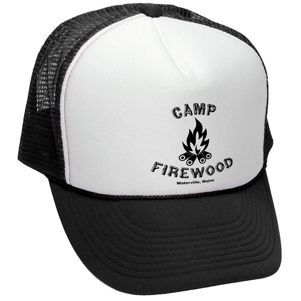 Camp Firewood — Black Trucker Hat — front