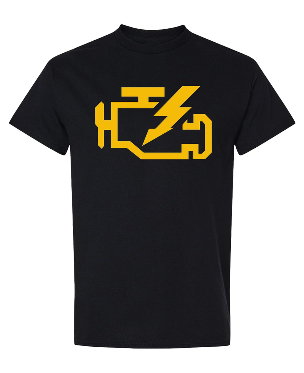 Check Engine Light — Black T-Shirt — front