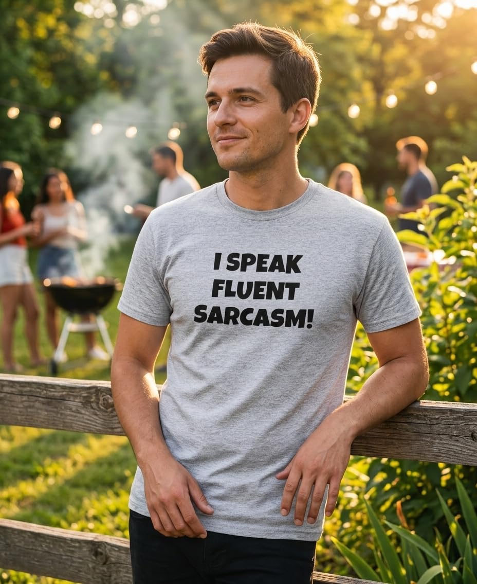 I Speak Fluent Sarcasm — Sport Grey T-Shirt — lifestyle 2