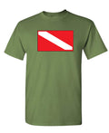 Scuba Diver — Military Green T-Shirt — front
